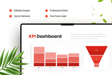 Modern Red KPI Dashboard - PowerPoint Template, 슬라이드 4, 14500, 비즈니스 — PoweredTemplate.com