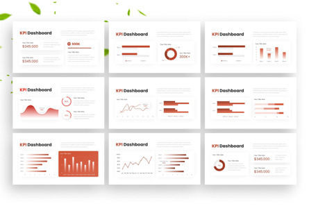 Clean Red KPI Dashboard - PowerPoint Template, 슬라이드 2, 14510, 비즈니스 — PoweredTemplate.com