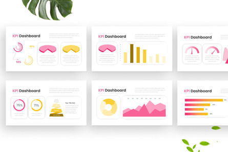 Pink Yellow KPI Dashboard - PowerPoint Template, Diapositive 3, 14511, Business — PoweredTemplate.com