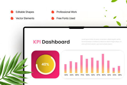 Pink Yellow KPI Dashboard - PowerPoint Template, Diapositive 4, 14511, Business — PoweredTemplate.com