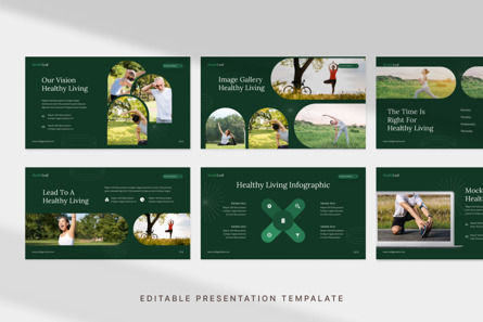 Dark Green Minimalist Healthy Living - PowerPoint Template, Deslizar 2, 14520, Carreiras/Indústria — PoweredTemplate.com