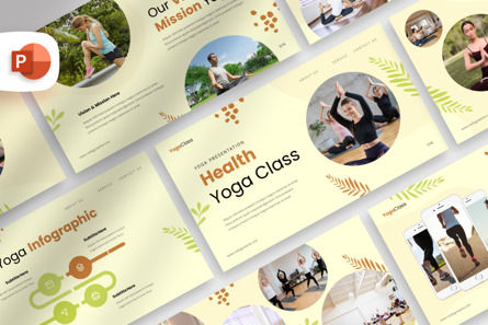 Fresh Yoga Health Class - PowerPoint Template, 파워 포인트 템플릿, 14521, 직업/산업 — PoweredTemplate.com