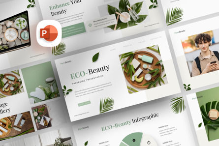 Healthy Eco Beauty - PowerPoint Template, 파워 포인트 템플릿, 14523, 비즈니스 — PoweredTemplate.com