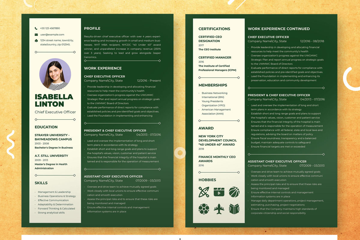 Editable Resume and CV Template - Sp Slide H 2 