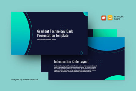 Free Gradient Technology Dark Presentation Template, 무료 파워 포인트 템플릿, 14538, 추상/직물 — PoweredTemplate.com