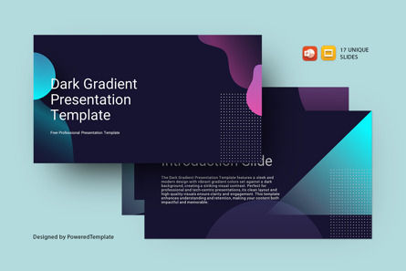 Free Dark Gradient Presentation Template, Gratis Templat PowerPoint, 14541, Abstrak/Tekstur — PoweredTemplate.com