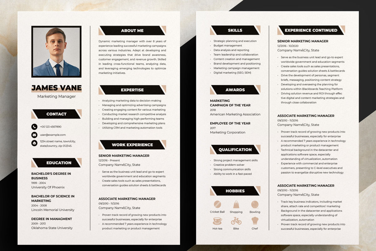 Simple And Clean Resume Template - Sp Slide H 2 
