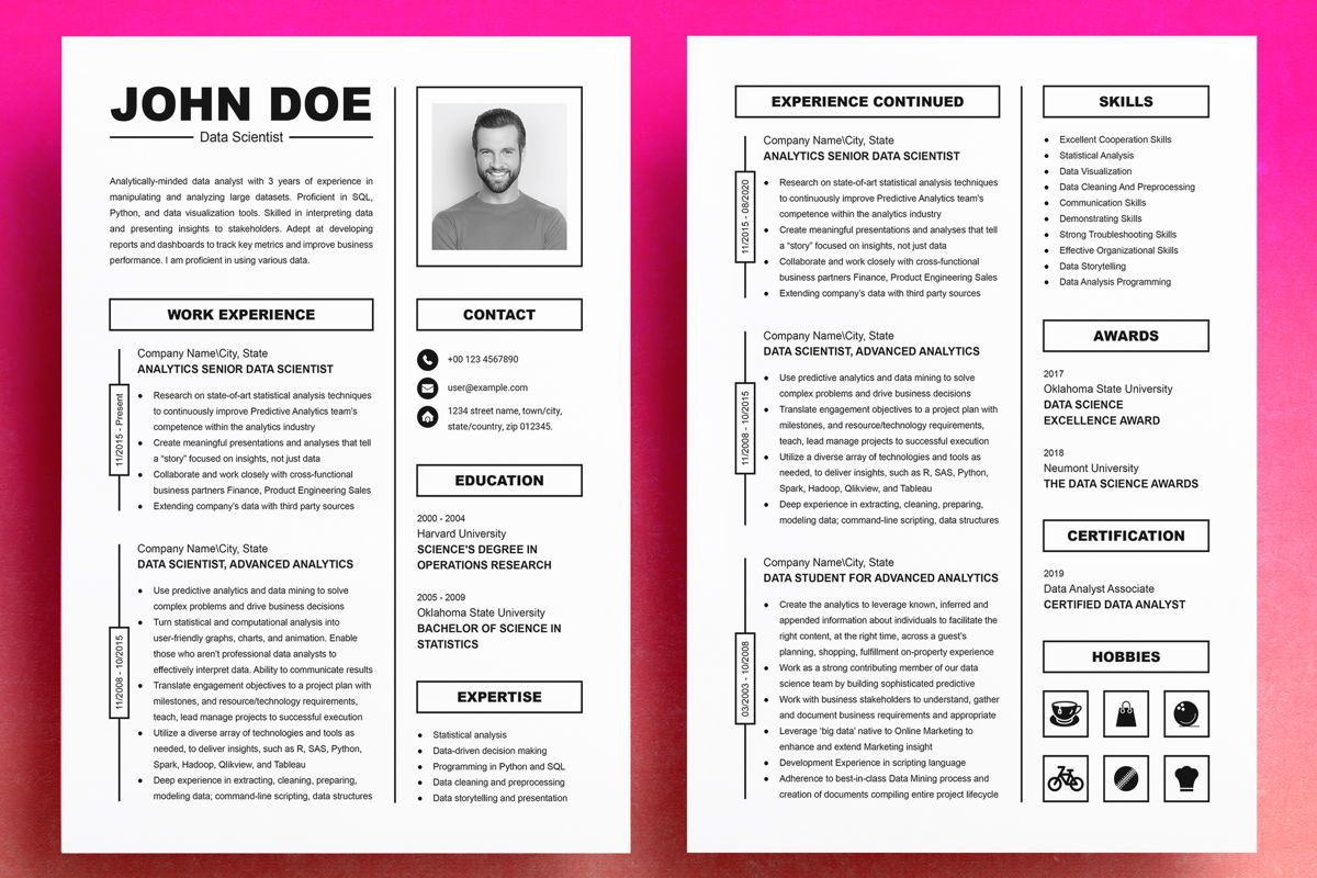Simple And Clean Resume Template - Sp Slide H 2 