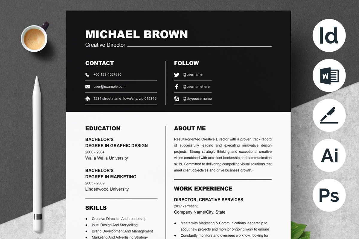Creative Resume Template Instant - Sp Slide H 1 