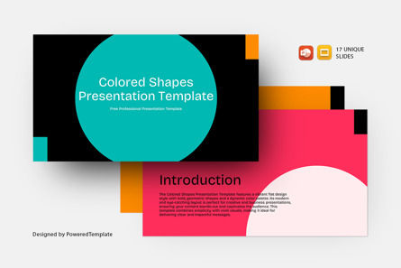 Free Colored Shapes Presentation Template, Gratuit Modele PowerPoint, 14548, Abstrait / Textures — PoweredTemplate.com