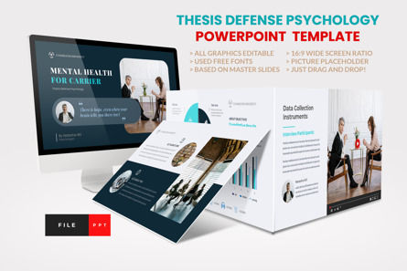 Thesis Defense Psychology PowerPoint Template, Plantilla de PowerPoint, 14551, Negocios — PoweredTemplate.com