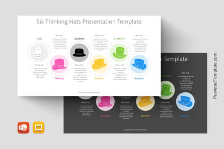 Six Thinking Hats Presentation Template, Theme Google Slides, 14555, Modèles commerciaux — PoweredTemplate.com