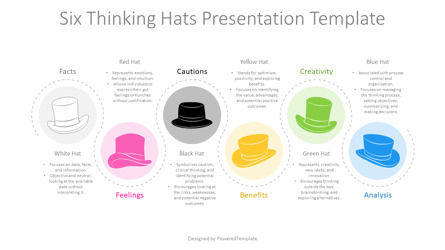 Six Thinking Hats Presentation Template, Diapositive 2, 14555, Modèles commerciaux — PoweredTemplate.com