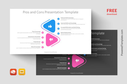 Free Pros and Cons Presentation Template, Kostenlos Google Slides Thema, 14557, Business Konzepte — PoweredTemplate.com