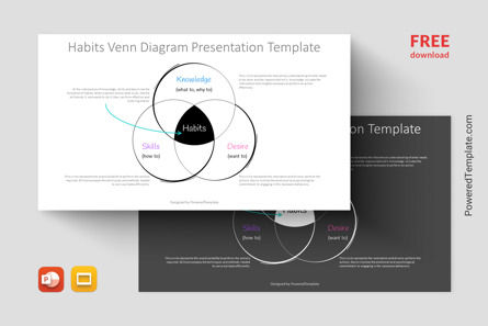 Free Habits Venn Diagram Presentation Template, Gratis Tema Google Slides, 14564, Model Bisnis — PoweredTemplate.com