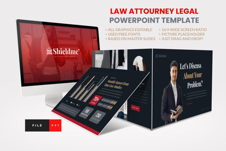 Law Attourney Legal PowerPoint Template, PowerPointテンプレート, 14566, ビジネス — PoweredTemplate.com