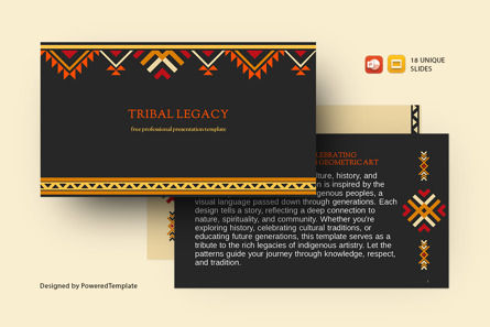 Tribal Legacy Indigenous Geometric Pattern Free Presentation Template, Gratis Tema di Presentazioni Google, 14614, Astratto/Texture — PoweredTemplate.com