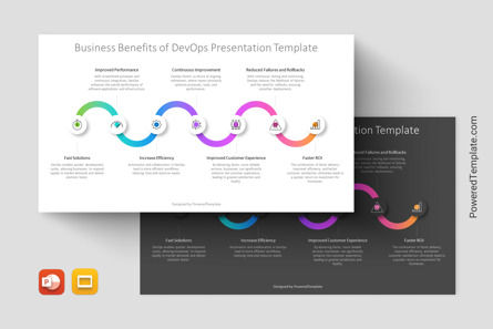 Business Benefits of DevOps Presentation Template, Tema di Presentazioni Google, 14617, Modelli di lavoro — PoweredTemplate.com