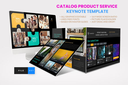 Creative Catalog Product Service Keynote Template, Apple Keynote 템플릿, 14636, Art & Entertainment — PoweredTemplate.com