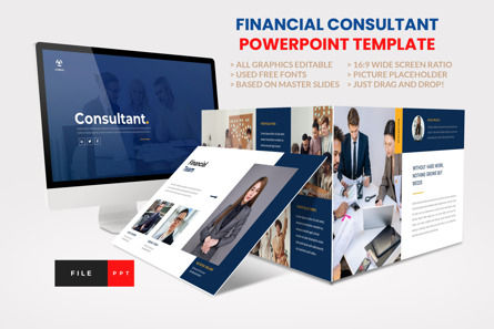 Financial Planner Consultant PowerPoint Template, PowerPoint-Vorlage, 14638, Business — PoweredTemplate.com