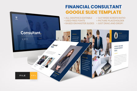 Financial Planner Consultant Google Slide Template, Google 슬라이드 테마, 14639, 비즈니스 — PoweredTemplate.com