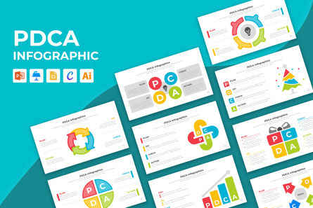 PDCA Infographics Template Google Slides, Google 슬라이드 테마, 14656, 비즈니스 — PoweredTemplate.com