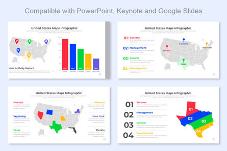 USA Maps Infographic Template Keynote, 幻灯片 2, 14664, 美国 — PoweredTemplate.com