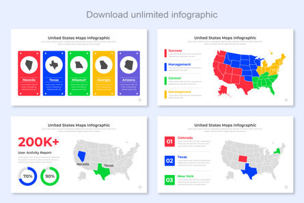 USA Maps Infographic Template Keynote, 幻灯片 4, 14664, 美国 — PoweredTemplate.com