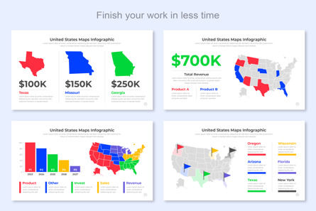 USA Maps Infographic Template Keynote, 幻灯片 5, 14664, 美国 — PoweredTemplate.com