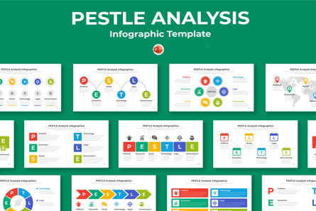 PESTLE Analysis Infographics Template PowerPoint, PowerPointテンプレート, 14668, ビジネス — PoweredTemplate.com