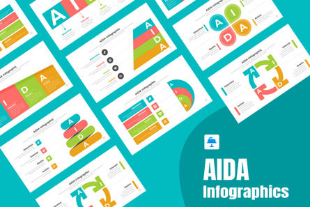 AIDA Infographic Keynote Template, Keynote Template, 14673, Business — PoweredTemplate.com