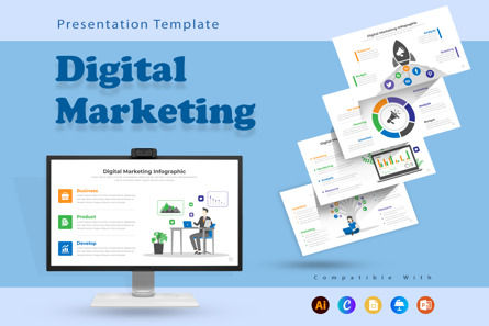 Digital Marketing Infographic Template PPT, PowerPoint Template, 14680, Business — PoweredTemplate.com