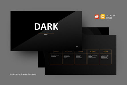 Free Dark Project Presentation Template, 無料 Googleスライドのテーマ, 14689, ビジネス — PoweredTemplate.com