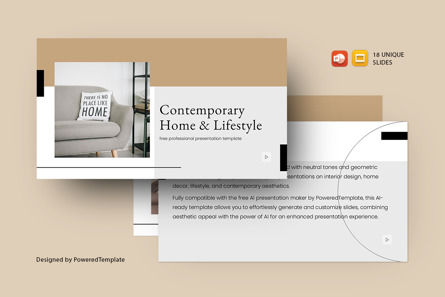 Contemporary Home and Lifestyle Free Presentation Template, Kostenlos Google Slides Thema, 14700, Karriere/Industrie — PoweredTemplate.com