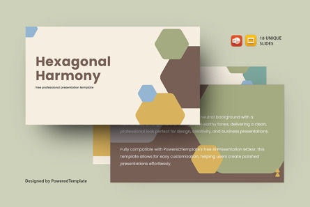 Hexagonal Harmony - Free Minimalist Presentation Template, Grátis Tema do Google Slides, 14702, Abstrato/Texturas — PoweredTemplate.com