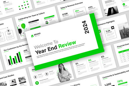 Year-End Review PowerPoint Presentation Template, Modello PowerPoint, 14704, Lavoro — PoweredTemplate.com