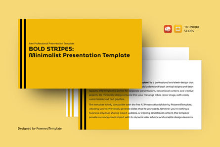 Bold Stripes - Minimalist Free Presentation Template, Gratis Tema Google Slides, 14708, Abstrak/Tekstur — PoweredTemplate.com