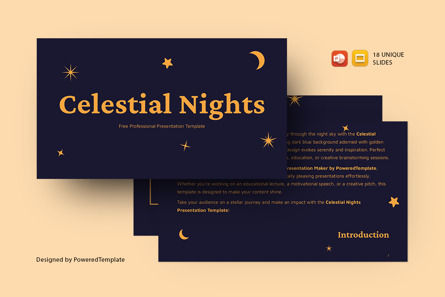 Celestial Nights Free Presentation Template, Gratis Tema di Presentazioni Google, 14712, Astratto/Texture — PoweredTemplate.com