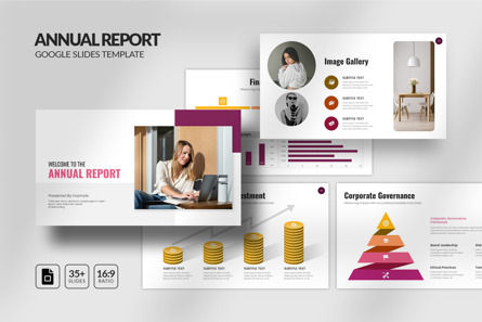 Annual Report Google Slides Template, Tema Google Slides, 14721, Bisnis — PoweredTemplate.com