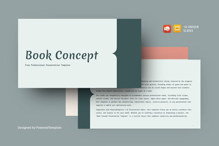 Book Concept Presentation Template, Gratis Tema de Google Slides, 14724, Education & Training — PoweredTemplate.com