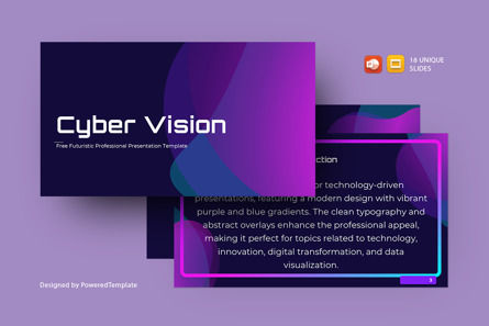 Cyber Vision Futuristic Presentation Template, 免费 Google幻灯片主题, 14725, 抽象/纹理 — PoweredTemplate.com