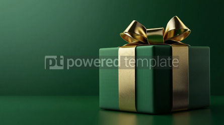 Holidays: Luxurious Gift Box with Golden Ribbon in Side Perspective #56941 AI Image