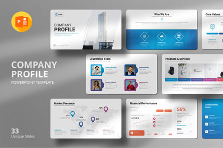 Company Profile PowerPoint Template, PowerPoint Template, 14742, Business — PoweredTemplate.com