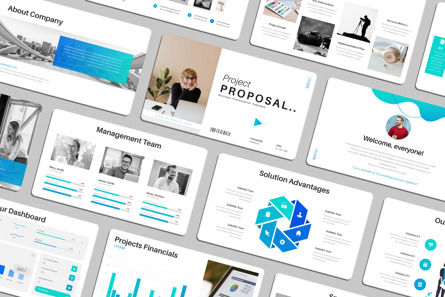 Project Proposal PowerPoint Template - Professional Business Presentation, Modello PowerPoint, 14751, Lavoro — PoweredTemplate.com