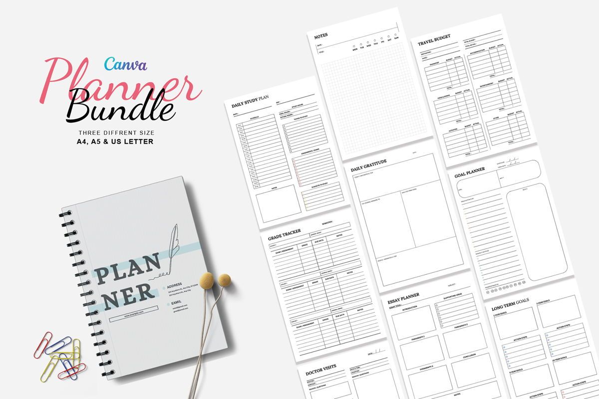 Printable Planner Bundle Pack Vol 67 | Stationery | Design Zone ...