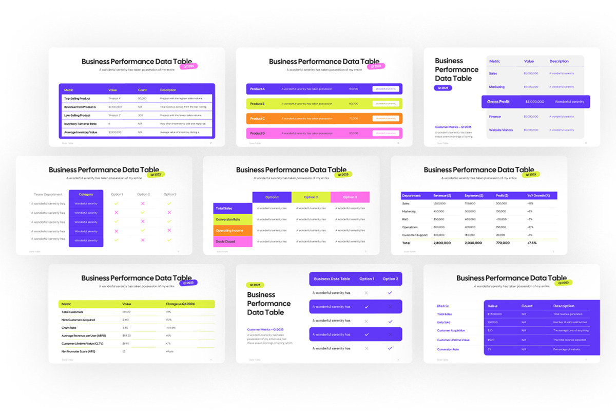 Data Table PowerPoint Template oleh Brandearth di PoweredTemplate ...