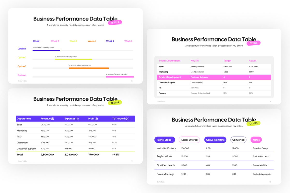 Data Table PowerPoint Template oleh Brandearth di PoweredTemplate ...