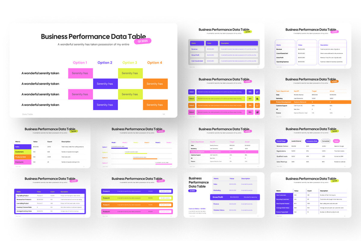 Data Table PowerPoint Template oleh Brandearth di PoweredTemplate ...