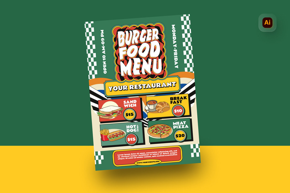 Qr Code Cafe Menu Retro Modern Flyer | Flyer | Catalystco Studio ...