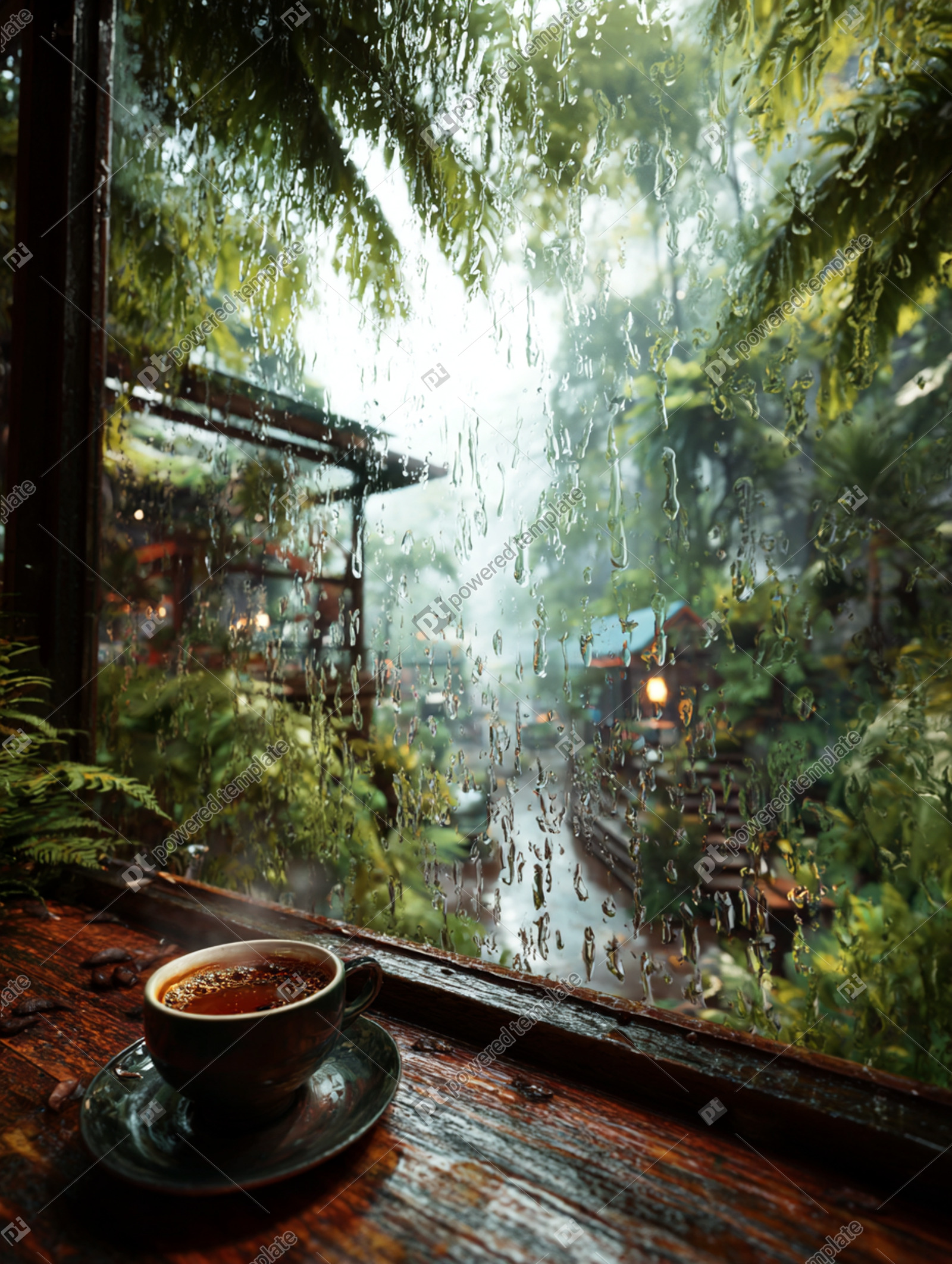 Rainy Day Retreat Coffee by the Window | Free, AI Image ...